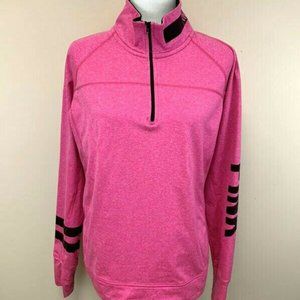 Victoria's Secret Pink L Quarter Zip Pullover Athletic Top Shirt Thumb Holes